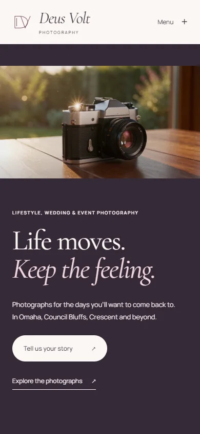 Mobile website preview: Deus Volt Photography